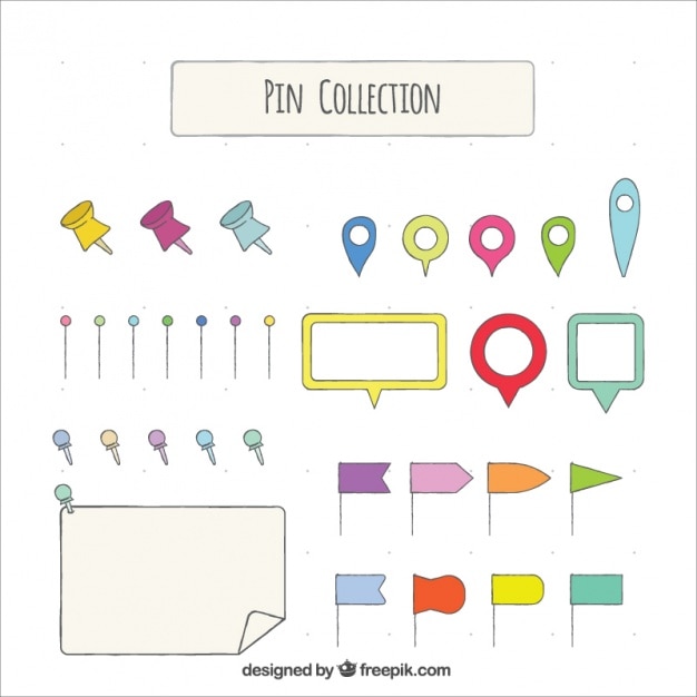 Free vector hand-drawn pointers pack of different designs