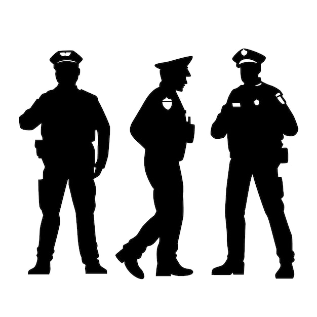 Free Vector hand drawn policeman silhouette illustration