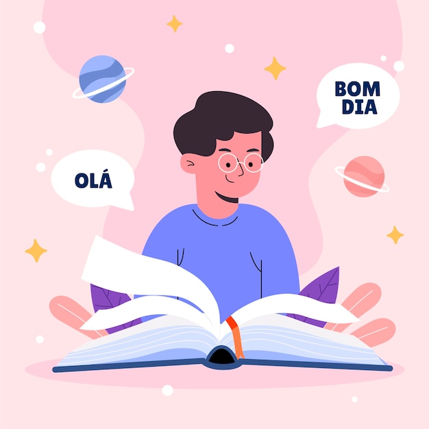 Hand drawn portuguese language illustration