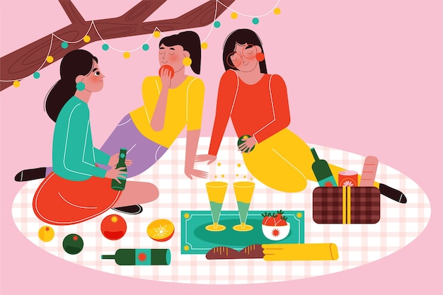 Free Vector hand drawn potluck illustration