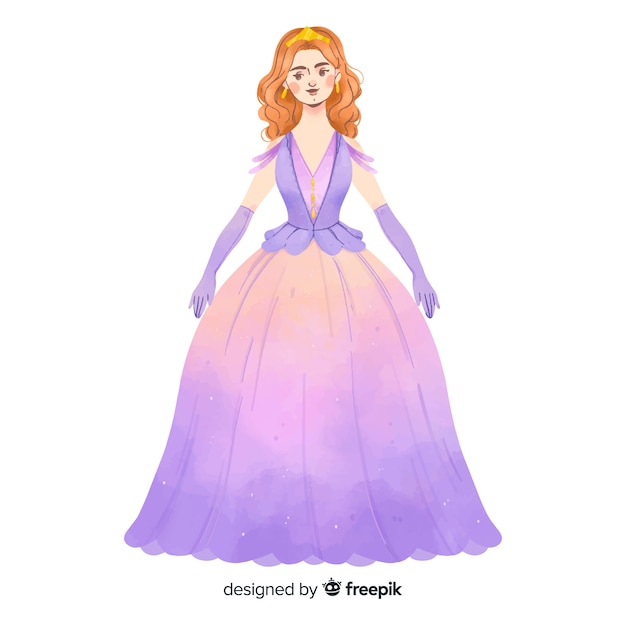 Free Vector hand drawn princess illustration