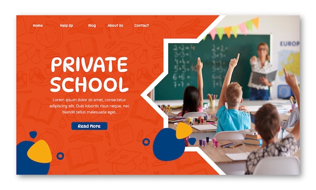 Free Vector hand drawn private school template