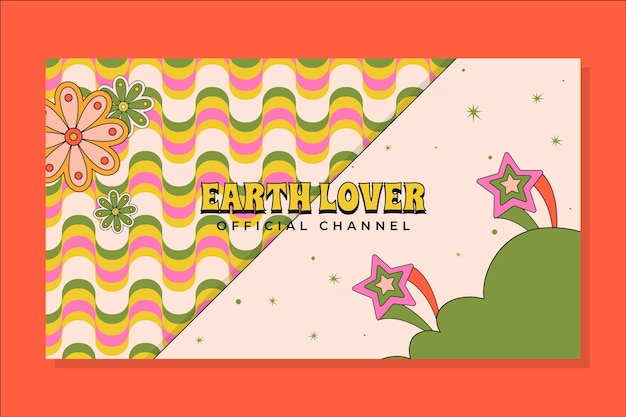 Free Vector hand drawn psychedelic youtube channel art