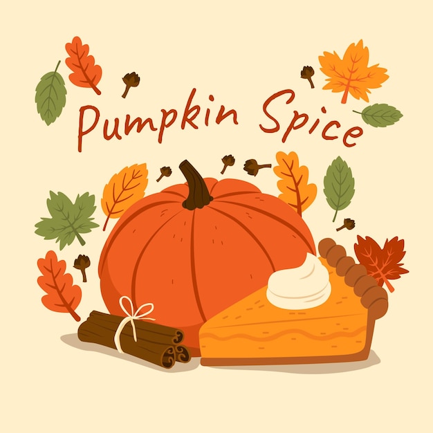 Hand drawn pumpkin spice illustration