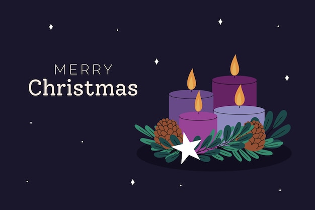 Free Vector hand drawn purple advent candles illustrated