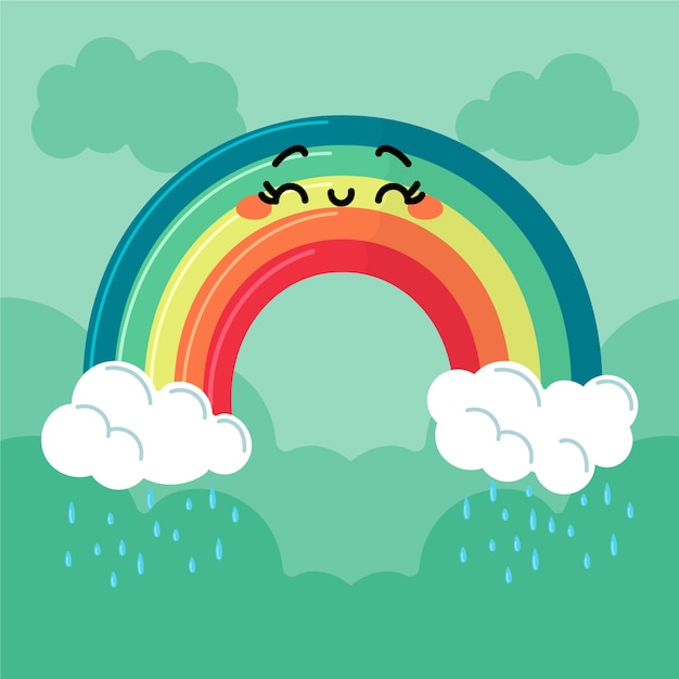 Free Vector hand drawn rainbow concept