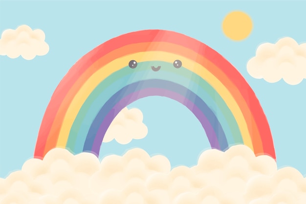 Free Vector hand drawn rainbow concept