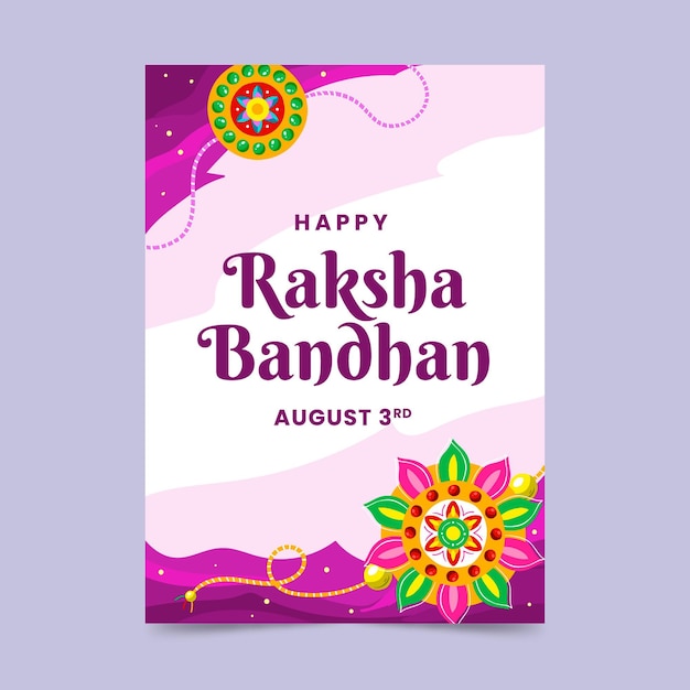 Hand drawn raksha bandhan greeting card