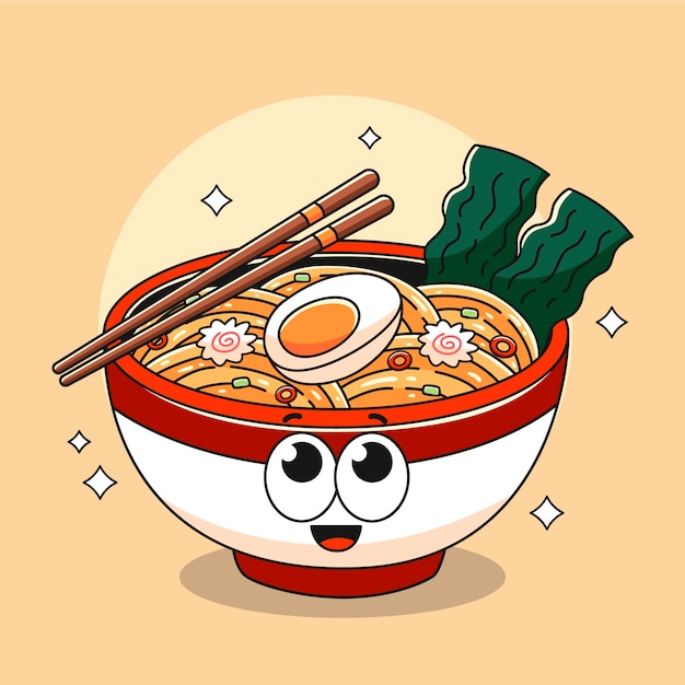 Hand drawn ramen  illustration