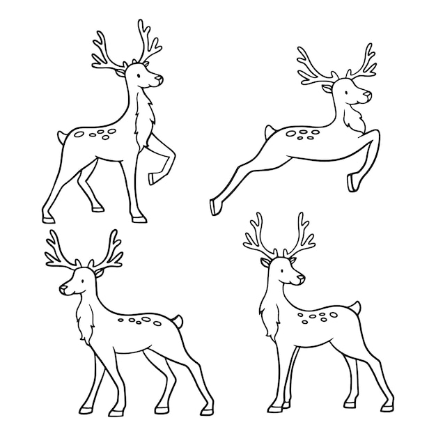 Free Vector hand drawn reindeer drawing illustration