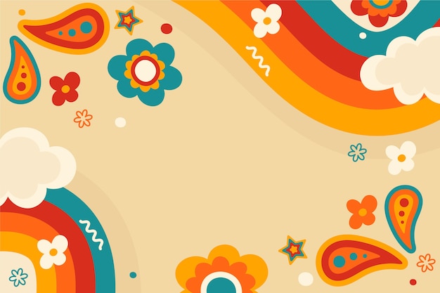 Free Vector hand drawn retro 60s-70s background