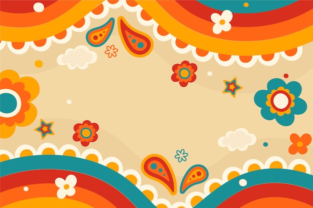 Free Vector hand drawn retro 60s-70s background