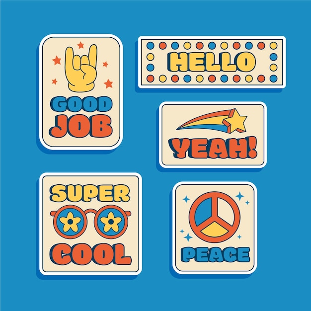 Free vector hand drawn retro sticker design