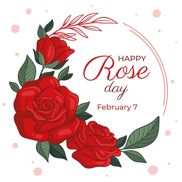 Free Vector hand drawn rose day illustration