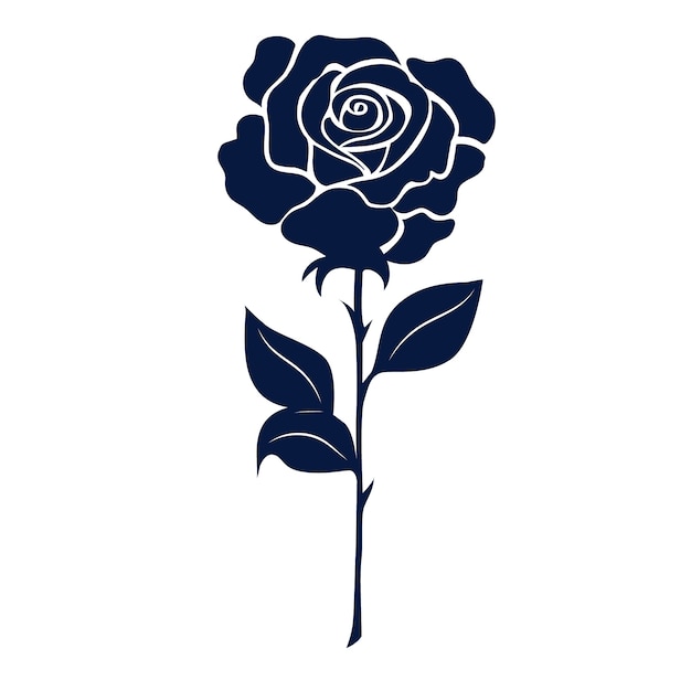 Hand drawn rose silhouette