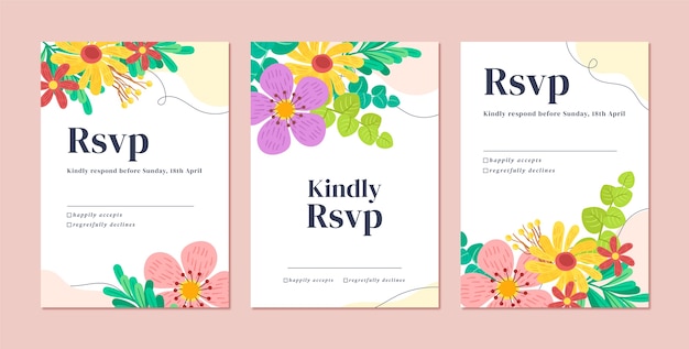 Free vector hand drawn rsvp card set