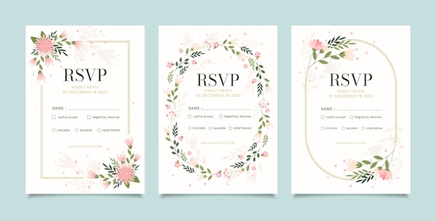 Free vector hand drawn rsvp card template