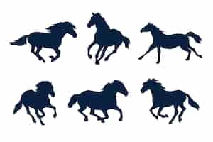 Free vector hand drawn running horse silhouette