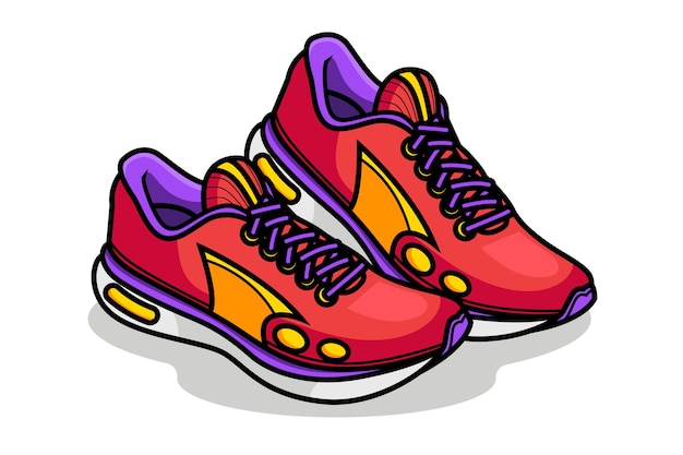 Free Vector hand drawn running shoes cartoon illustration