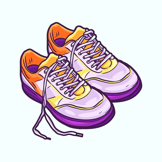 Free vector hand drawn running shoes cartoon illustration