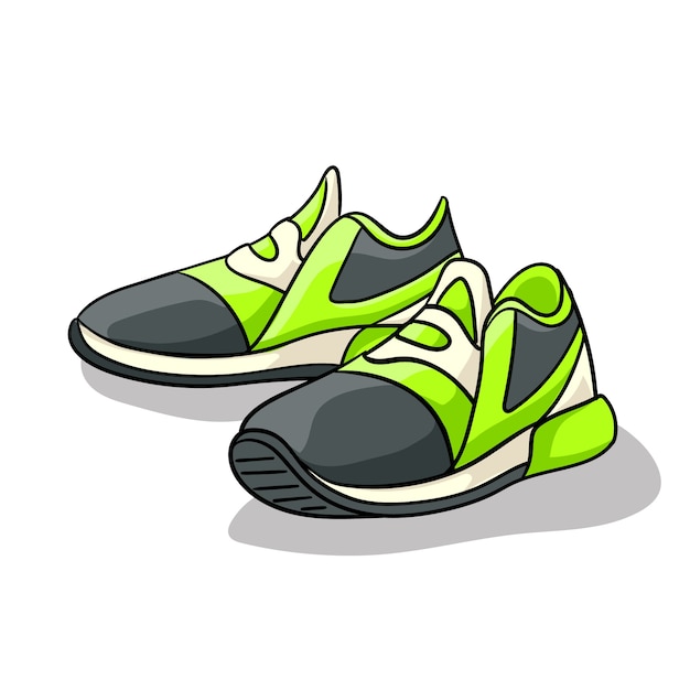 Free vector hand drawn running shoes cartoon illustration