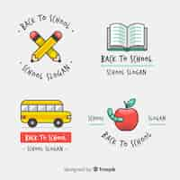 Free vector hand drawn school logo collection