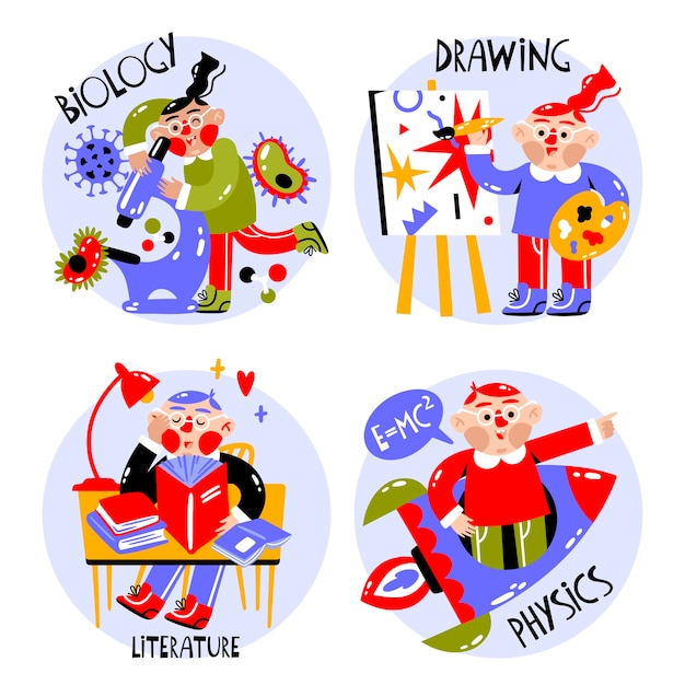 Free vector hand drawn school stickers