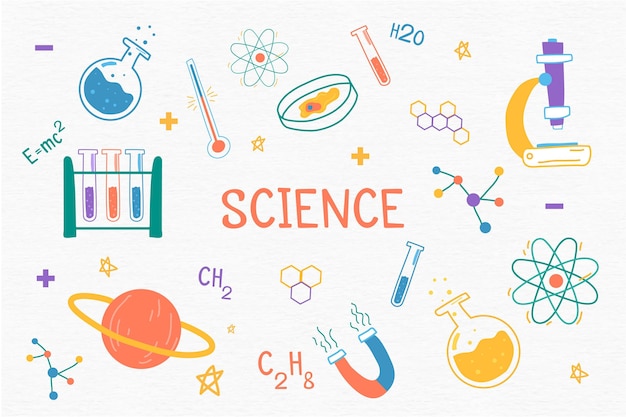 Free Vector hand-drawn science background theme