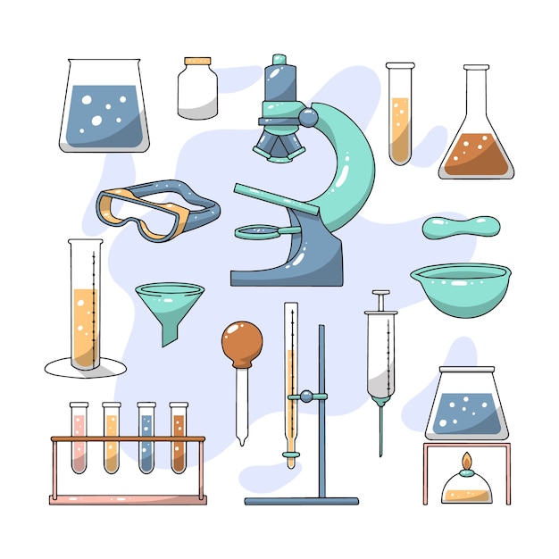 Free Vector hand-drawn science lab theme