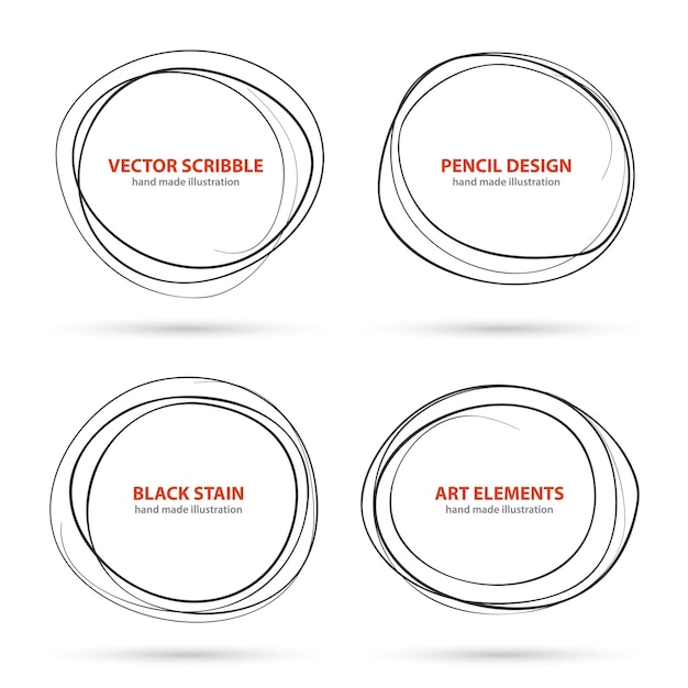 Free Vector hand drawn scribble circles template. vector