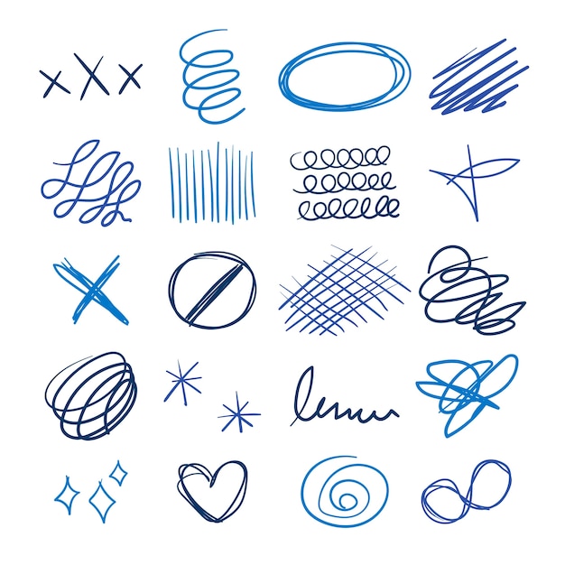 Free Vector hand drawn scribble elements