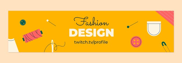 Hand drawn sewing atelier twitch banner