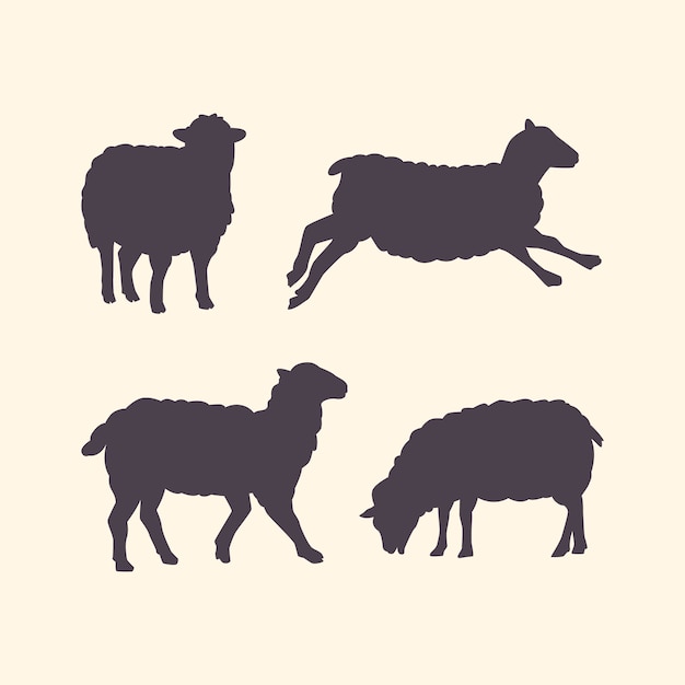 Free vector hand drawn sheep silhouette