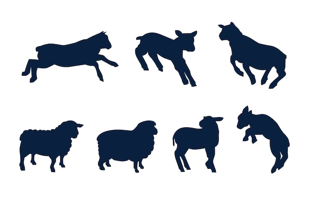 Free vector hand drawn sheep silhouette