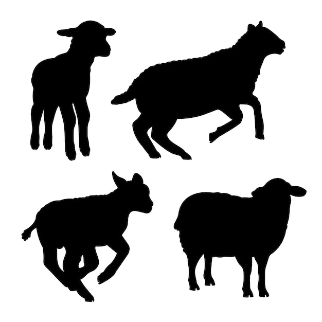 Free Vector hand drawn sheep silhouette