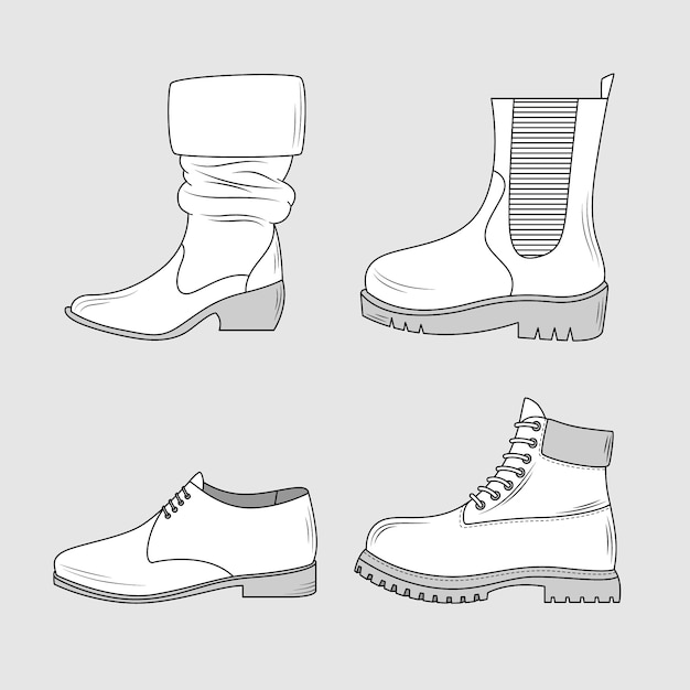 Hand drawn shoe  outline illustration