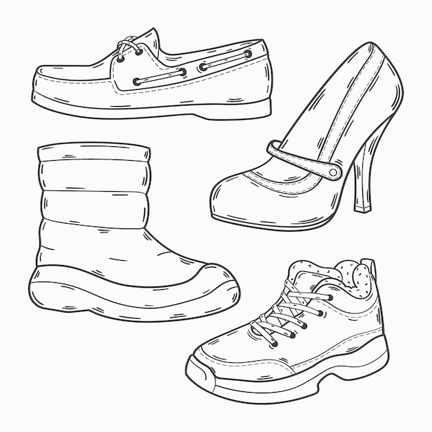 Free vector hand drawn shoe  outline illustration