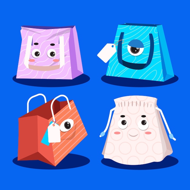 Free Vector hand drawn shopping bag cartoon illustration