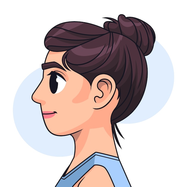 Free Vector hand drawn side profile cartoon illustration