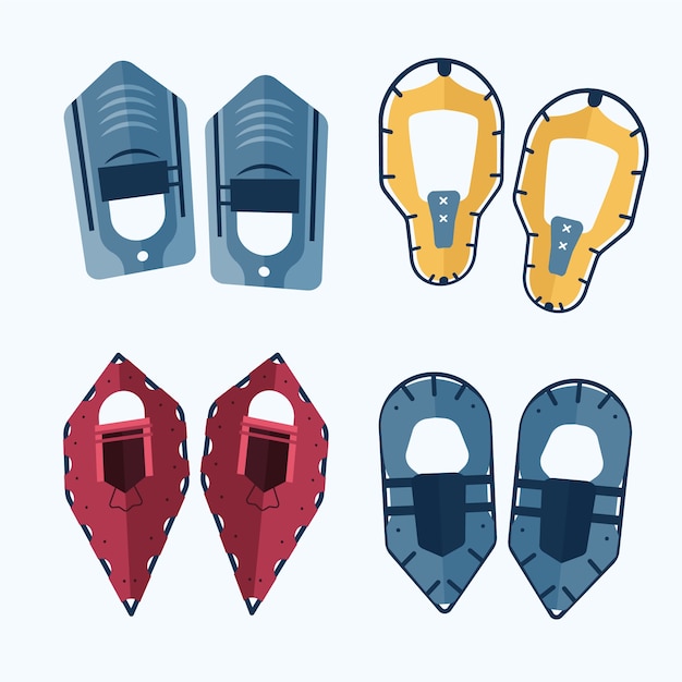 Hand drawn snowshoes collection