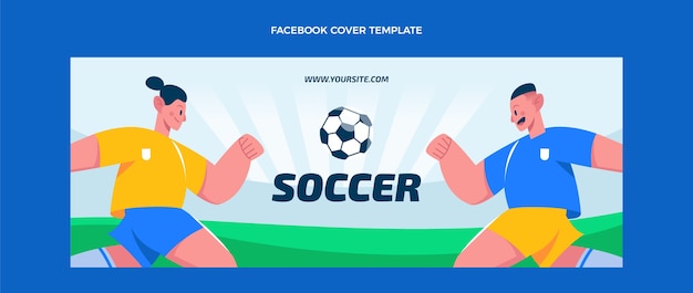 Free Vector hand drawn soccer facebook cover