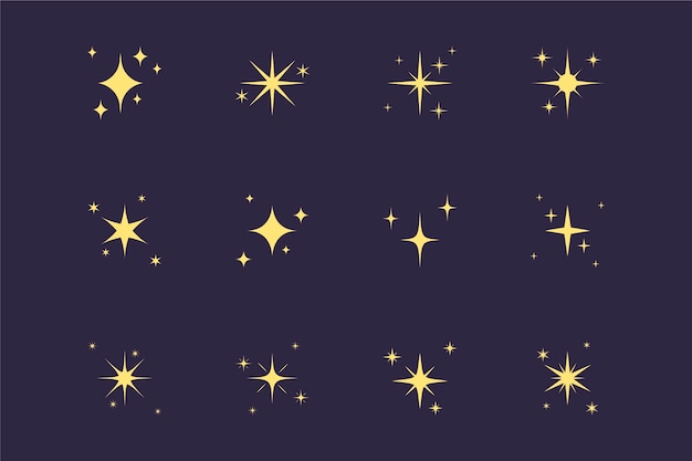 Free Vector hand drawn sparkling stars collection