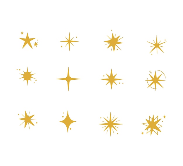 Free Vector hand drawn sparkling stars collection