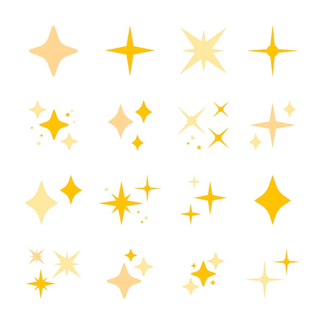 Free vector hand drawn sparkling stars collection