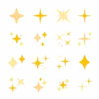 Free vector hand drawn sparkling stars collection