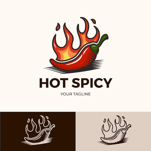 Free Vector hand drawn spicy logo design