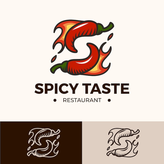 Hand drawn spicy logo design