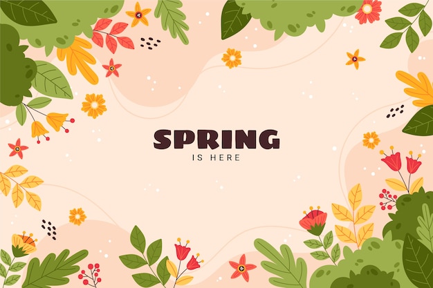 Free vector hand drawn spring background