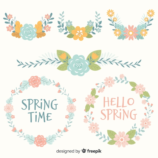 Free Vector hand drawn spring floral frame