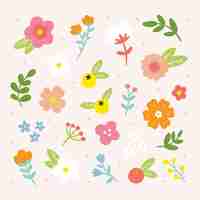 Free vector hand drawn spring flower collection